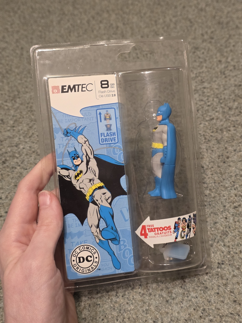 Batman Blue and Gray EMTEC Flash Drive